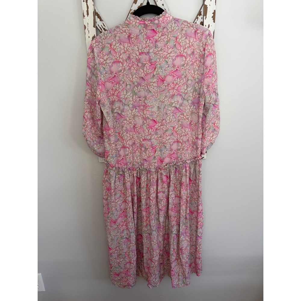 Taylor Tillman Liza Midi Ruffle Shirt Dress in Lavender Earth Size XS Oversized - Picture 3 of 9